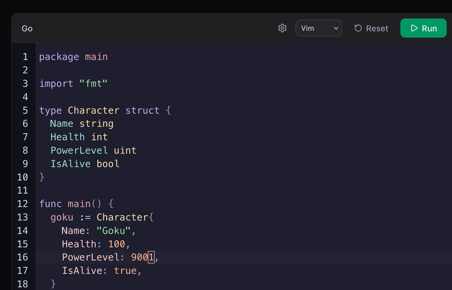 Interactive code challenge